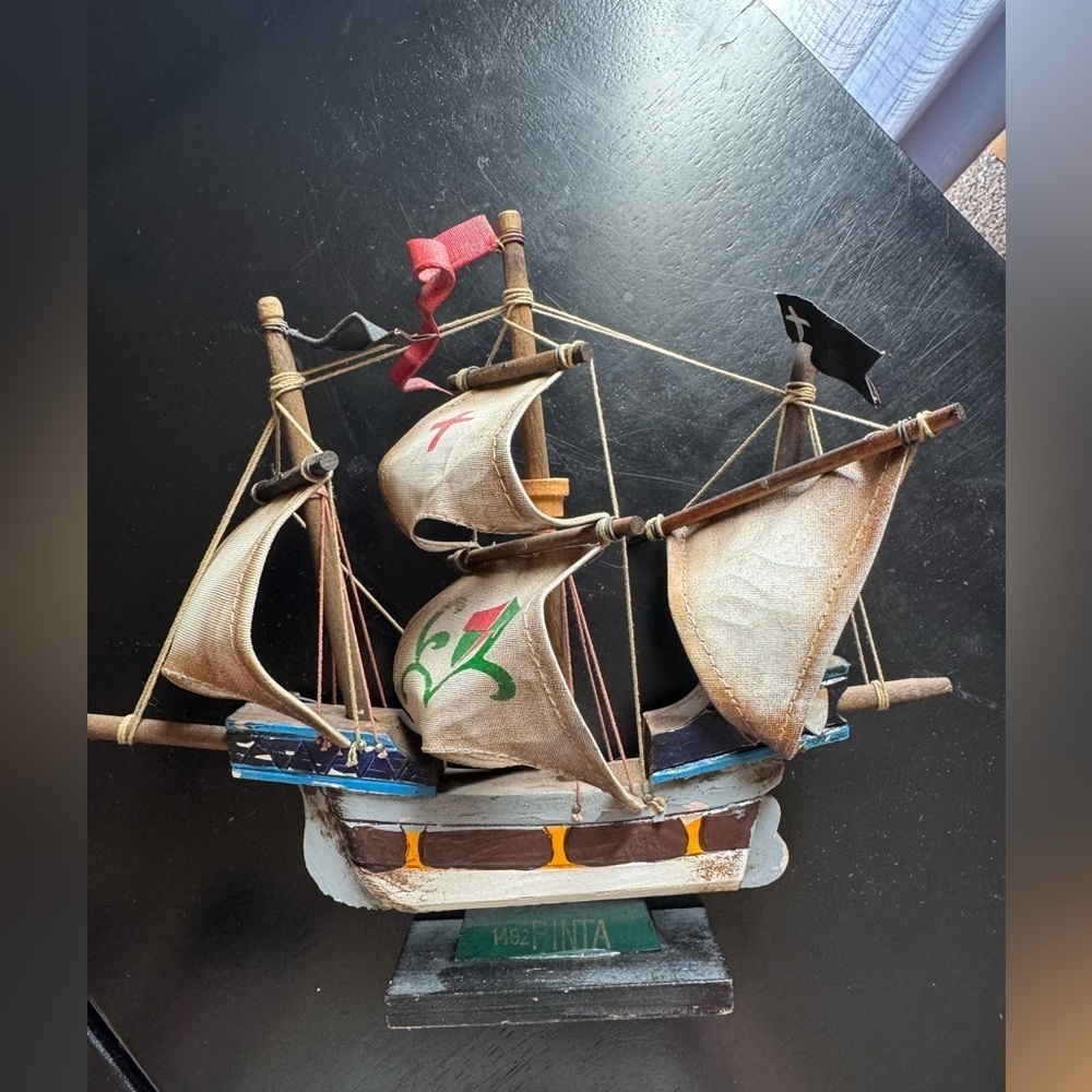 1492 Pinta sailboat replica vintage wooden - Picture 3 of 8